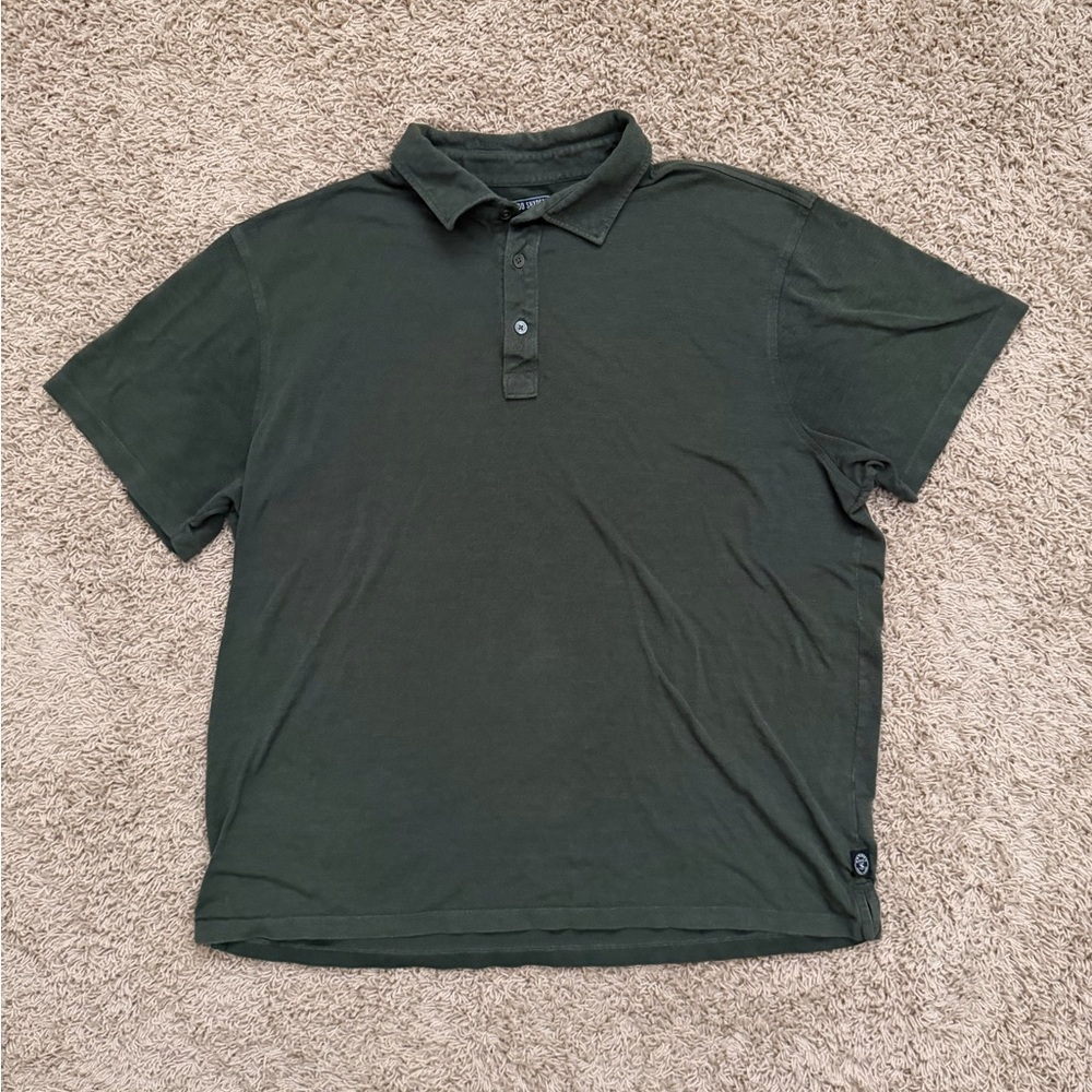 TODD SNYDER HUNTER GREEN PIQUE MEN 2XL SHORT SLEEVE POLO SHIRT UNTUCK STRETCH